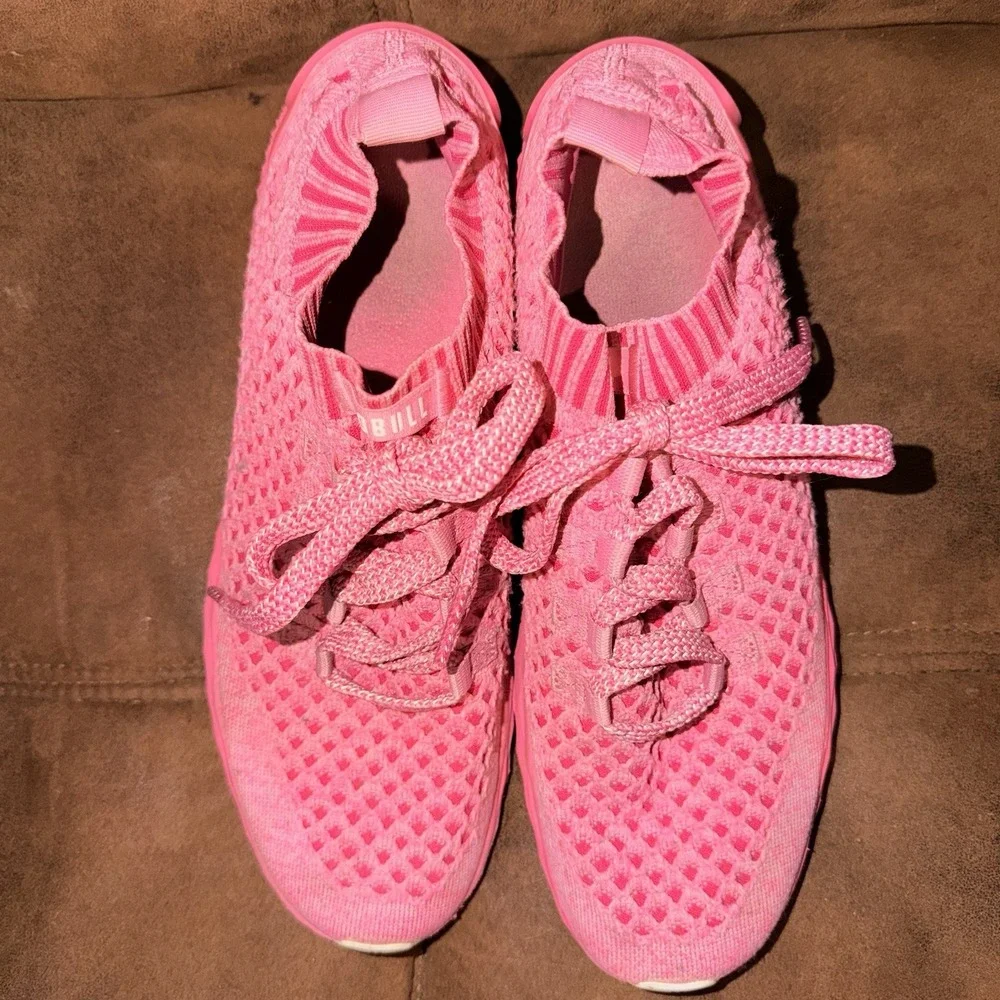 Nobull Allday Diamond Knit Unisex M9.5/W11 Running Shoes fuchsia Pink Sneakers